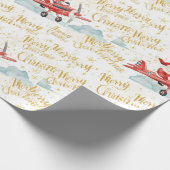 Pilot Santa is Flying for Christmas in the Sky Cadeaupapier (Hoek)