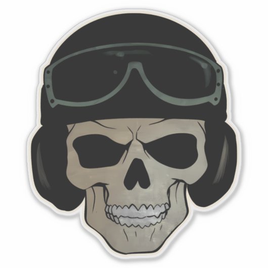 Pilot Skull Sticker (Voorkant)