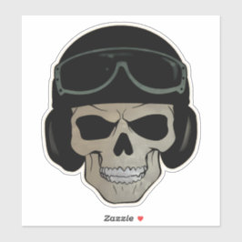 Pilot Skull Sticker