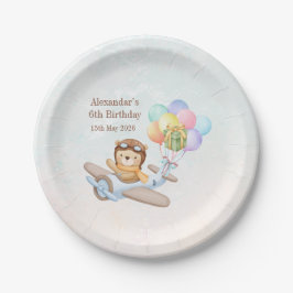 Pilot Teddy Bear Birthday Plates Papieren Bordje