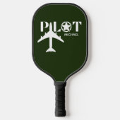 Pilot Typografie & Grappige Gepersonaliseerde Vlie Pickleball Paddle (Voorkant)