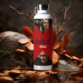 Pilot typografie, minimalistisch modern gepersonal waterfles