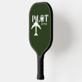 Pilot Typography & Airplane Funny Personalized Pickleball Paddle (Links)