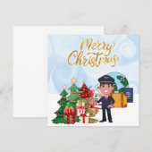 Pilot Uniform met Kerstmis thema Feestdagenkaart (Voorkant / Achterkant)