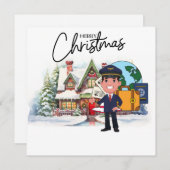 Pilot Uniform met Kerstmis thema Feestdagenkaart (Voorkant / Achterkant)