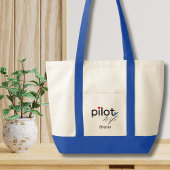 Pilot Wife Script Heart Airplane Simple Custom Tote Bag