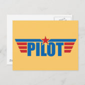 Pilot Wings Badge - Luchtvaart Briefkaart (Voorkant / Achterkant)