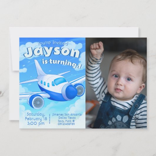 Pilote - Aéronef Boy Invitation d'anniversaire (Devant)