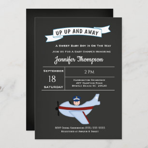 Pilote d'avion Baby Boy Shower Invitation