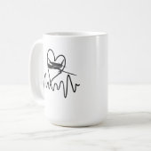 Pilote d'avion battement de coeur Vol de café Mug (Devant gauche)