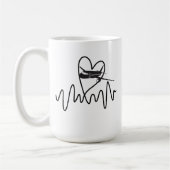 Pilote d'avion battement de coeur Vol de café Mug (Gauche)