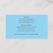 Pilote de bus bleu Carte de visite de bus de l'éco (Dos)