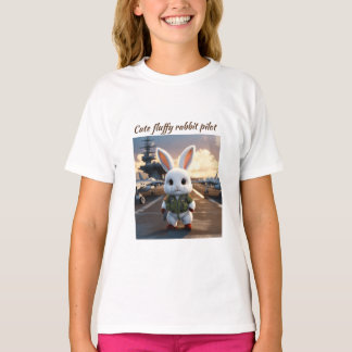 Pilote de lapin gonflable sur T-shirt porte-avions