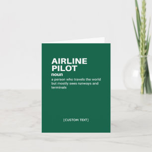 Pilote de ligne - Carte d'Humour aérienne