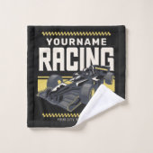 Pilote de voiture de course rapide de l'équipe de  (Gant de toilette)