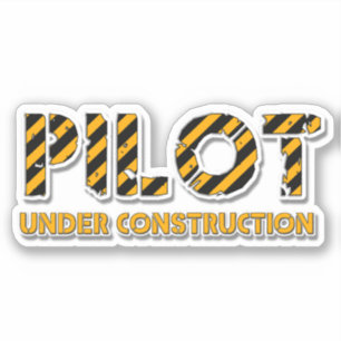 Pilote en construction Autocollant en vinyle coupé