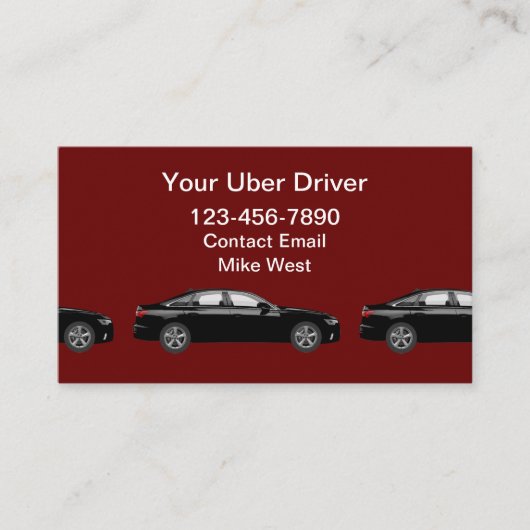 Pilote Uber Facile À Lire Carte de visite (Devant)