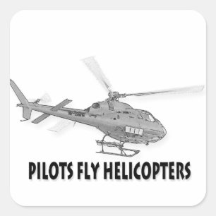 Pilotenvlieghelikopters Vierkante Sticker