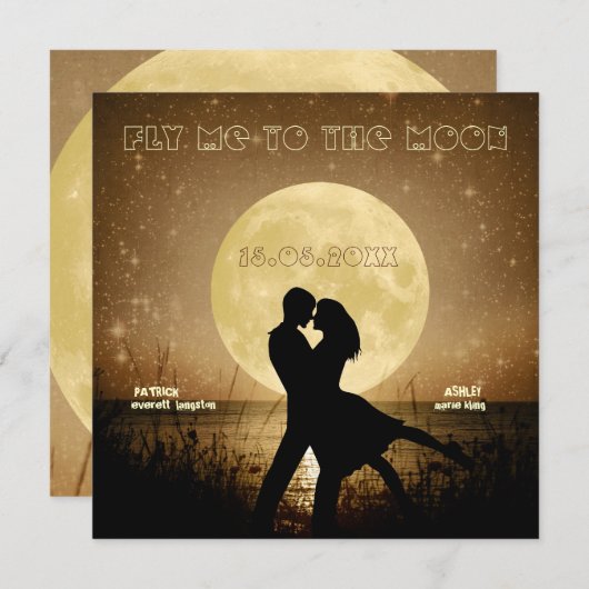 Pilotez-moi au faire-part de mariage de lune (Devant / Derrière)