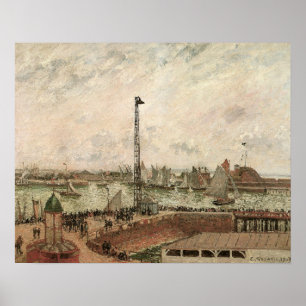 Pilot's Jetty, Le Havre, Misty van Camille Pissarr Poster