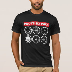 Pilot's Six Pack Vliegtuigenluchtvaart T-shirt