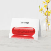 Pilule rouge - carte de voeux (Fleur jaune)