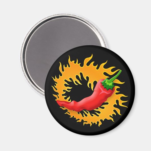 Piments de chili avec aimant à flamme (Recto/Verso)