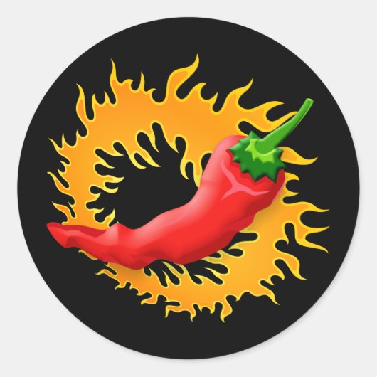 Piments de chili avec stickers flamme (Devant)