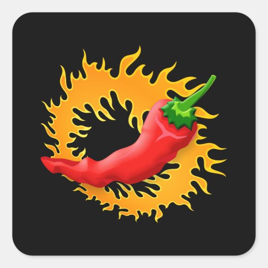Piments de chili avec stickers flamme (Devant)