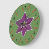 Piments, horloge murale pourpre de fleur (Angle)