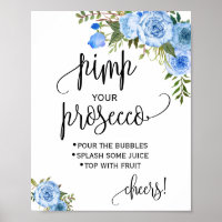 Pimp je prosecco blauwe bloem bruiloft feest bord