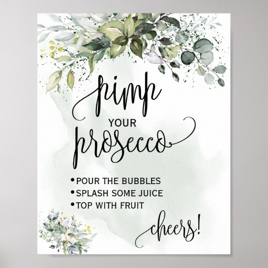 Pimp je prosecco eucalyptus succulente groene kaar poster (Voorkant)