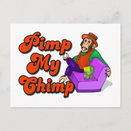 Pimp My Chimp Briefkaart (Voorkant)