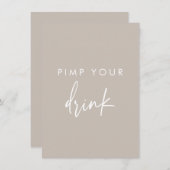 Pimp Uw Drink Taupe Script Weddenschap (Voorkant / Achterkant)