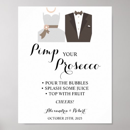 Pimp your Prosecco Mariée & Marié affiche de maria (Devant)