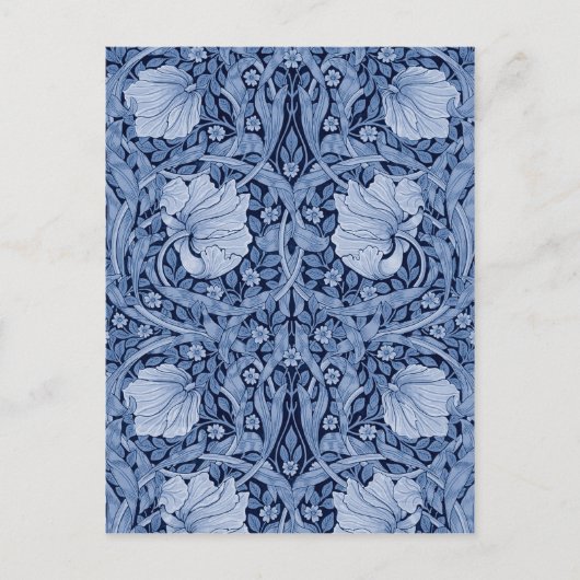 Pimpernel Blue Monotone, William Morris Briefkaart (Voorkant)