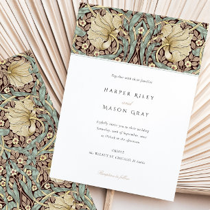 Pimpernel Elegant Bloemenkunst Nouveau Bruiloft Kaart