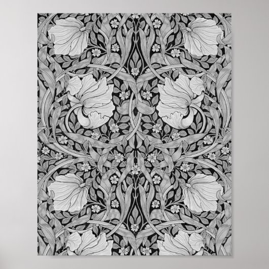 Pimpernel Gray Monotone, William Morris Poster (Voorkant)