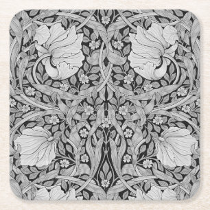 Pimpernel Gray Monotone, William Morris Vierkante Kartonnen Onderzetter
