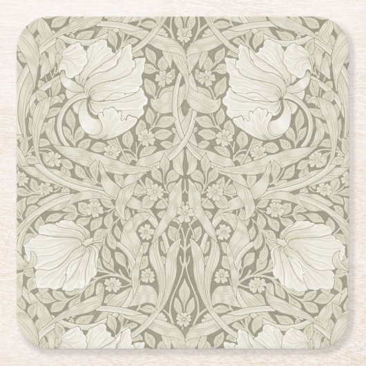 Pimpernel Ivory, William Morris Vierkante Kartonnen Onderzetter (Voorkant)