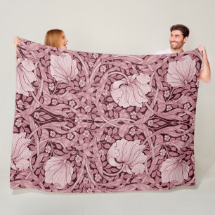 Pimpernel Maroon, William Morris Fleece Deken