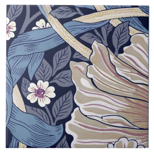 Pimpernel Naadloos 1 van 12 Stoffig Blauw & Warm W Tegeltje (Voorkant)