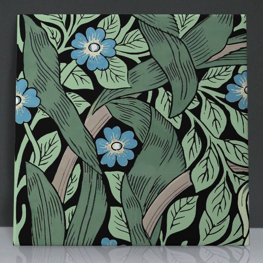 Pimpernel Naadloos 3 van 12 Sage Groen Blauw Tegeltje