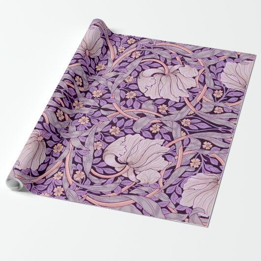 Pimpernel Paars, William Morris Cadeaupapier (Uitgerold)