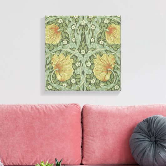 Pimpernel Pattern (door William Morris) Canvas Afdruk (Insitu (Woonkamer))
