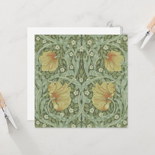Pimpernel Pattern (door William Morris) Kaart (Voorkant / Achterkant in situ)