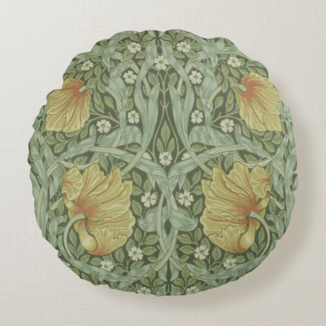 Pimpernel Pattern (door William Morris) Rond Kussen (Voorkant)