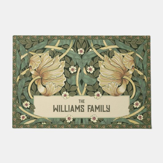 Pimpernel Pattern Groen Goud William Morris Deurmat (Voorkant)