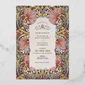  Pimpernel Pattern William Morris Folie Uitnodiging (Voorkant)