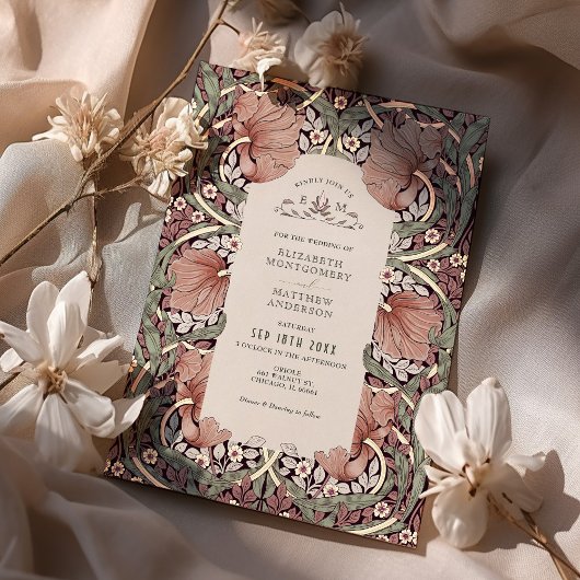  Pimpernel Pattern William Morris Folie Uitnodiging